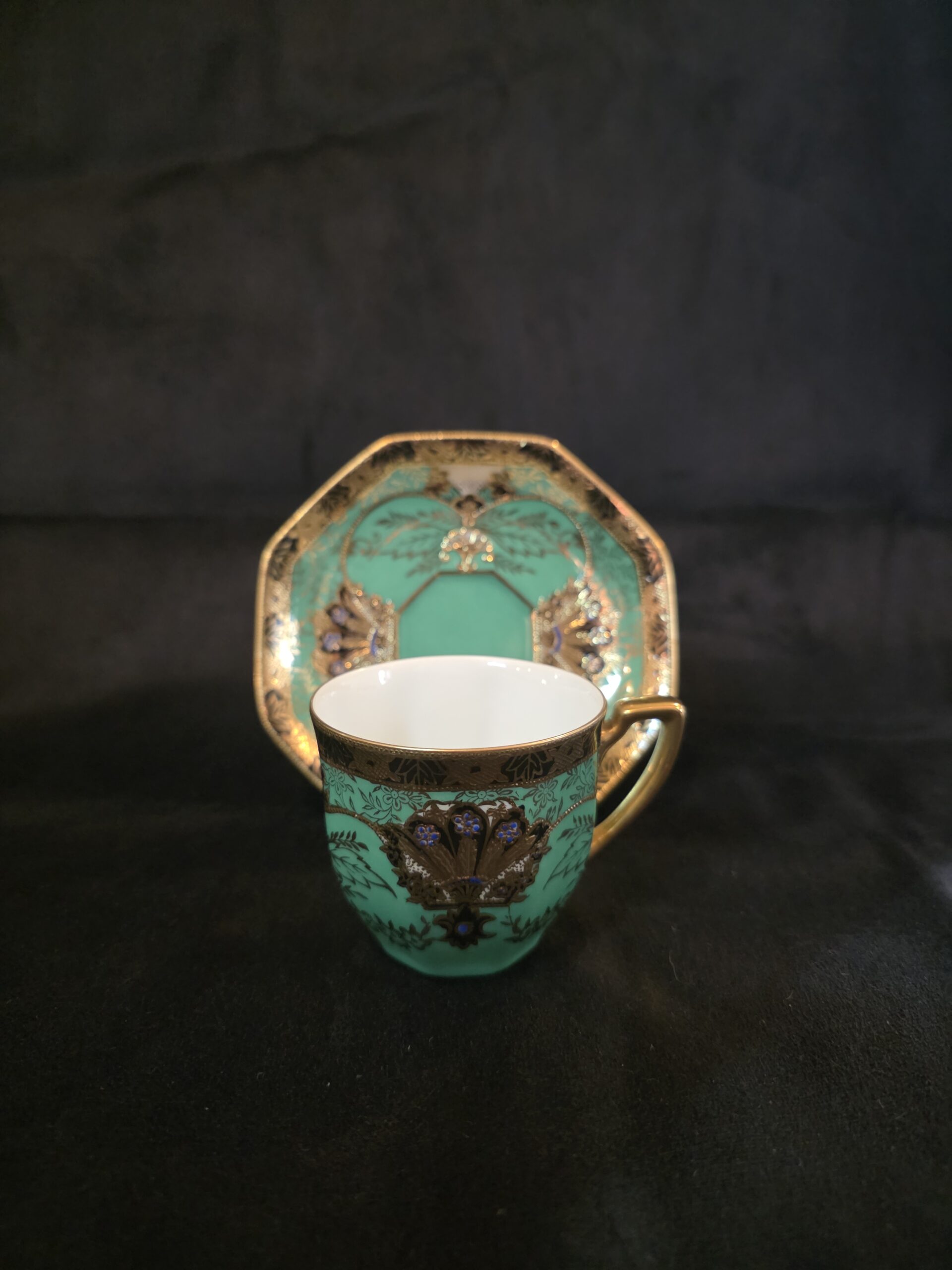 オールドノリタケ金盛グリーンデミタスC/S 49K-53