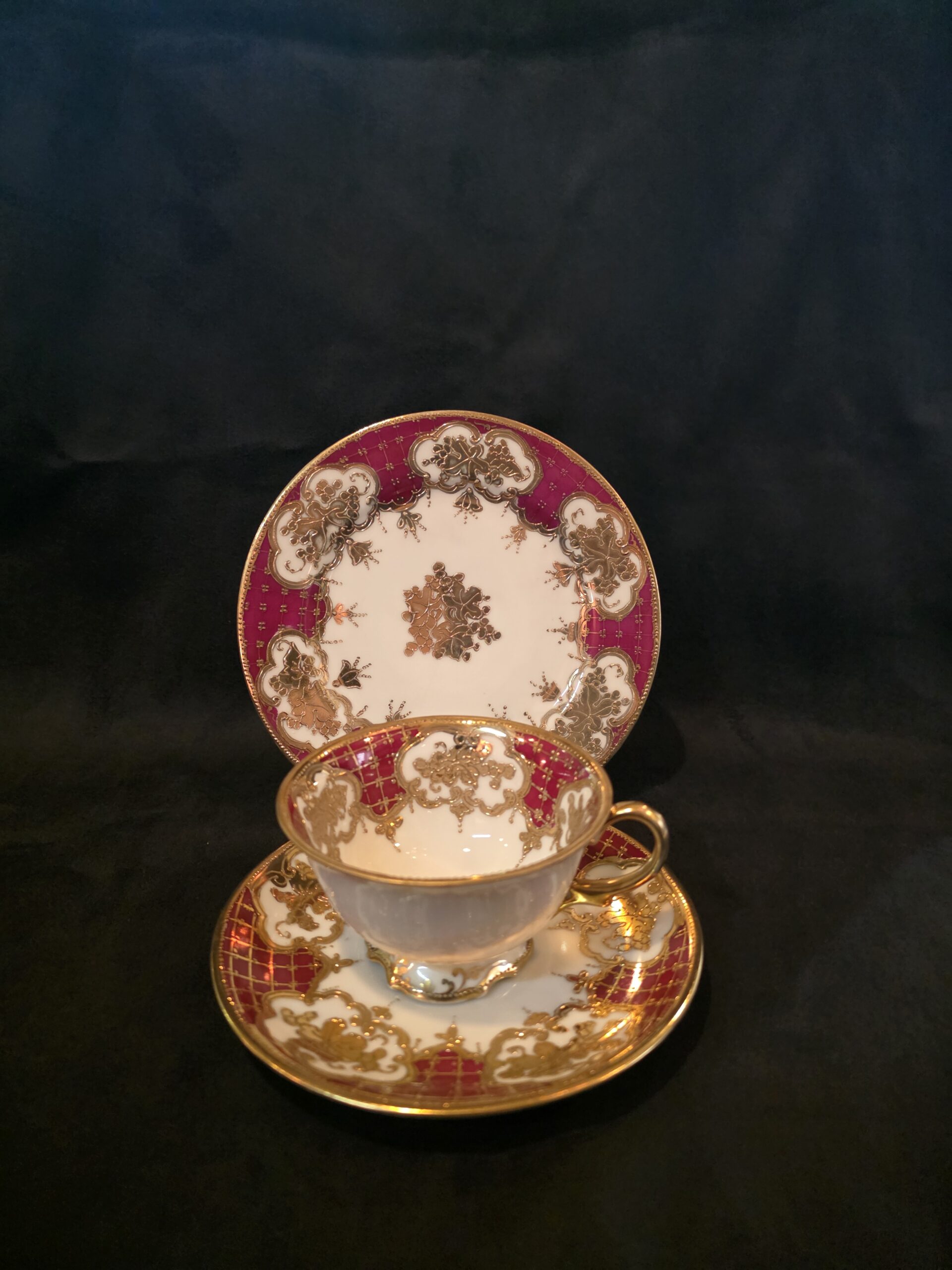 オールドノリタケ　金盛カップ＆ソーサトリオ 49K-67